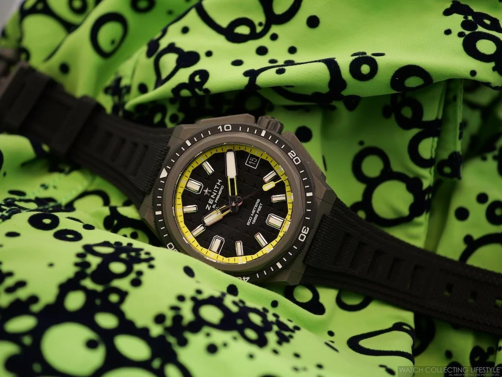 黒緑ゼニス 微高レート Insider: Zenith DEFY Extreme Diver 'Shadow' Edition. Light as a